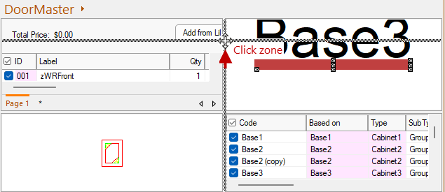 Click to view left/right i.e. split into 2 panes